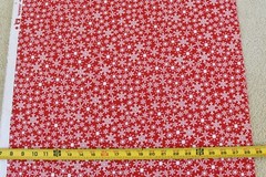 By 1/2 Yd, White Snowflakes on Red Quilt Cotton, Jo-Ann, P5487