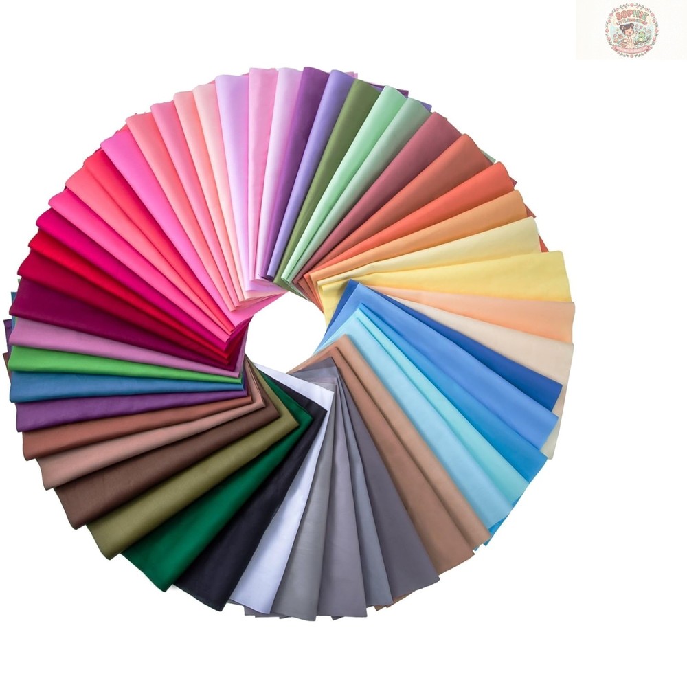 50 Multi-Colored Fabric Squares Bundle – Pre-Cut 10×10 cm for Sewing & Quilting