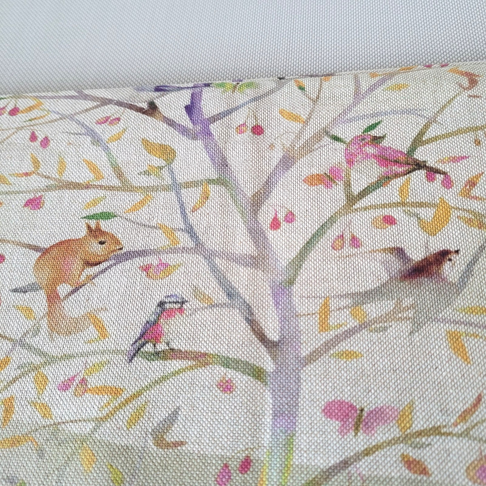 1 Yard Clarke and Clarke Coppice Summer Garden Fabric Birds Animals Trees Whimsy