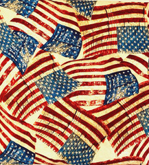 Five Yards American Flag Quilting Fabric 100% Cotton -One Continuous Piece