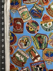 Food Labels Joan Messmore Cranston Cotton Fabric 1/2 Yard 17.5” By 44”