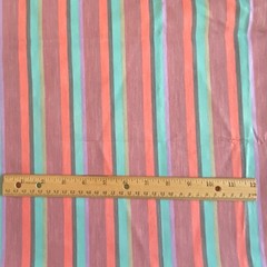 2.5 YD Vertical Stripe Shirting Apparel Fabric Multicolor Blend Fiber