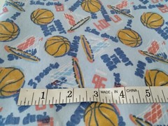 Basketball Sports Themed Cotton Flannel Fabric Jaftex 2.5 Yards Boy Baby Blue