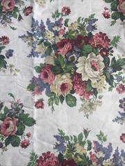Floral Fabric Roses And Other Types Of Flowers Semi See Through 44×92 Inch