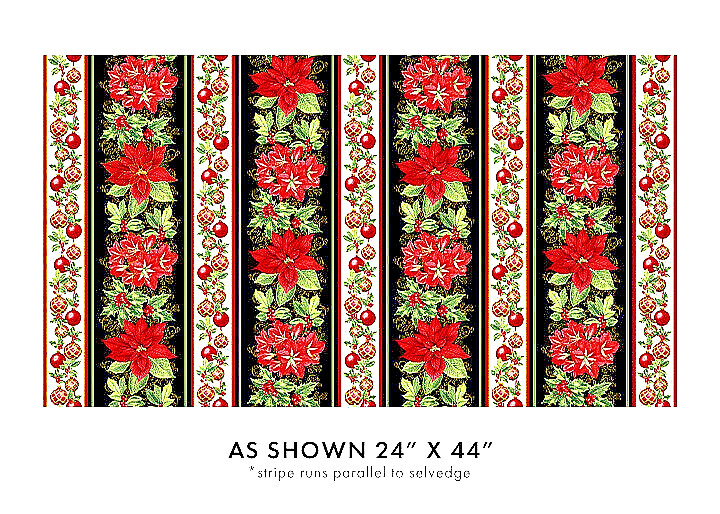BENARTEX FABRICS #13461M-91 A BOTANICAL CHRISTMAS”BORDER PRINT” BTY