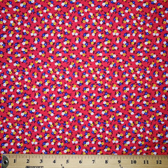 Vintage Tica Tex Costa Rica Fabric Red Yellow Blue Ditzy Floral Print 55x 10 Yd