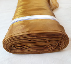 Ikea Sarita Brown Gold Sheer Polyester Voile Fabric Sold By 2 Yards Machine Wash