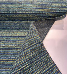 Hollywood Stripe Aquamarine Valdese Chenille Upholstery Fabric By The Yard
