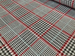 Royalty Gobelin Houndstooth Geometric Patten Print Fabric Upholstery 140cm wide