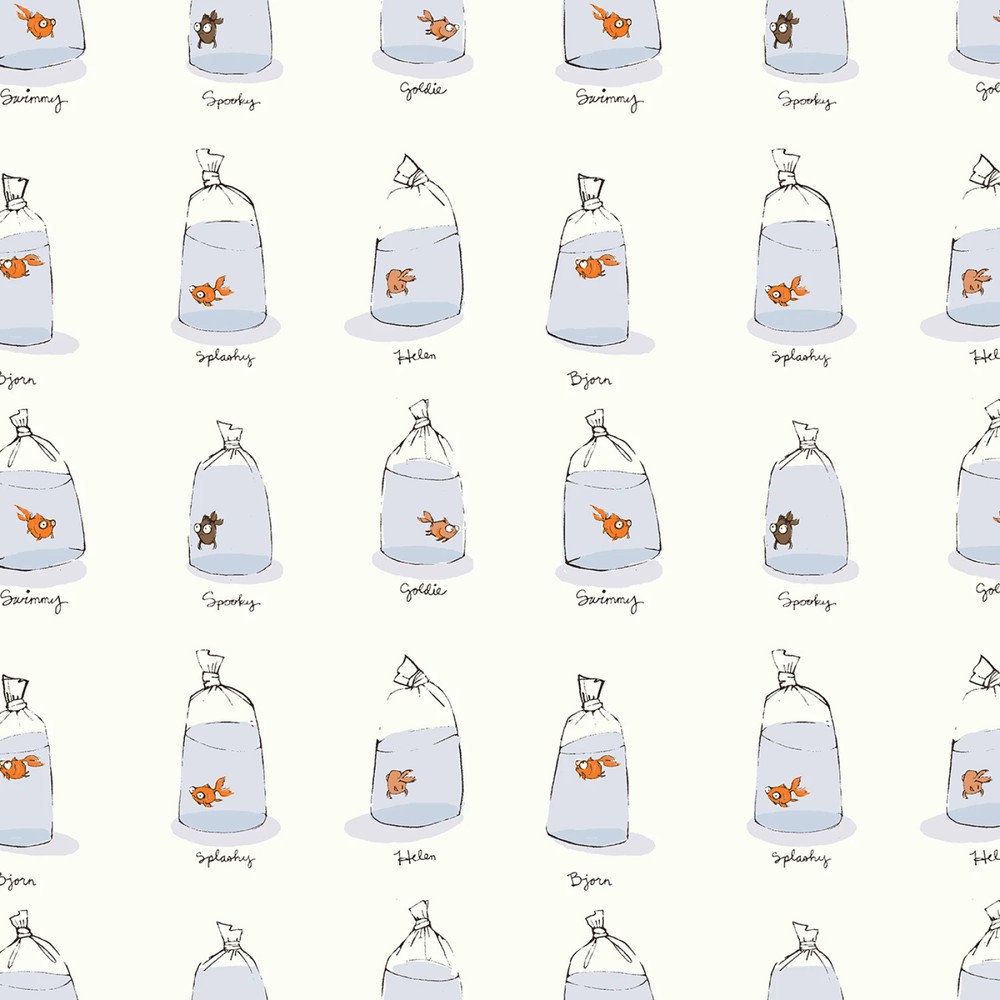 Goldfish on White by Heather Ross BT yard x43 inch Heather Ross Favorites