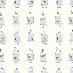 Goldfish on White by Heather Ross BT yard x43 inch Heather Ross Favorites