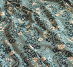Jersey Knit Fabric Blue Blender Floral Paisley Double Brushed Soft 44″ Wide BTY