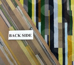 DESIGNTEX FINSBURY VELVET GREEN MODERN GEOMETRIC FABRIC BY 1/2(0.5) YARD 50″W