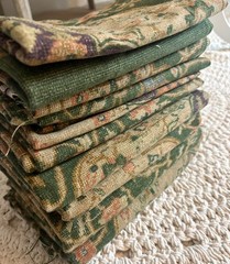 RALPH LAUREN HOME RUTHERFORD PARK TAPESTRY RUG FABRIC ~ 12 PILLOW SQUARES