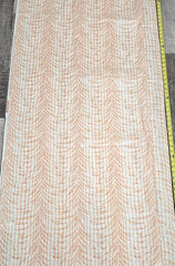 P Kaufmann Orange Peach White Chintz Wavy Stripe Vintage Fabric 5yds x 55″W
