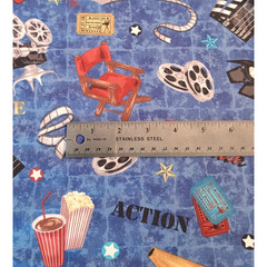 Hollywood Movie Fabric Cotton 86″ Long x 43″ Wide Cinema Projector Popcorn