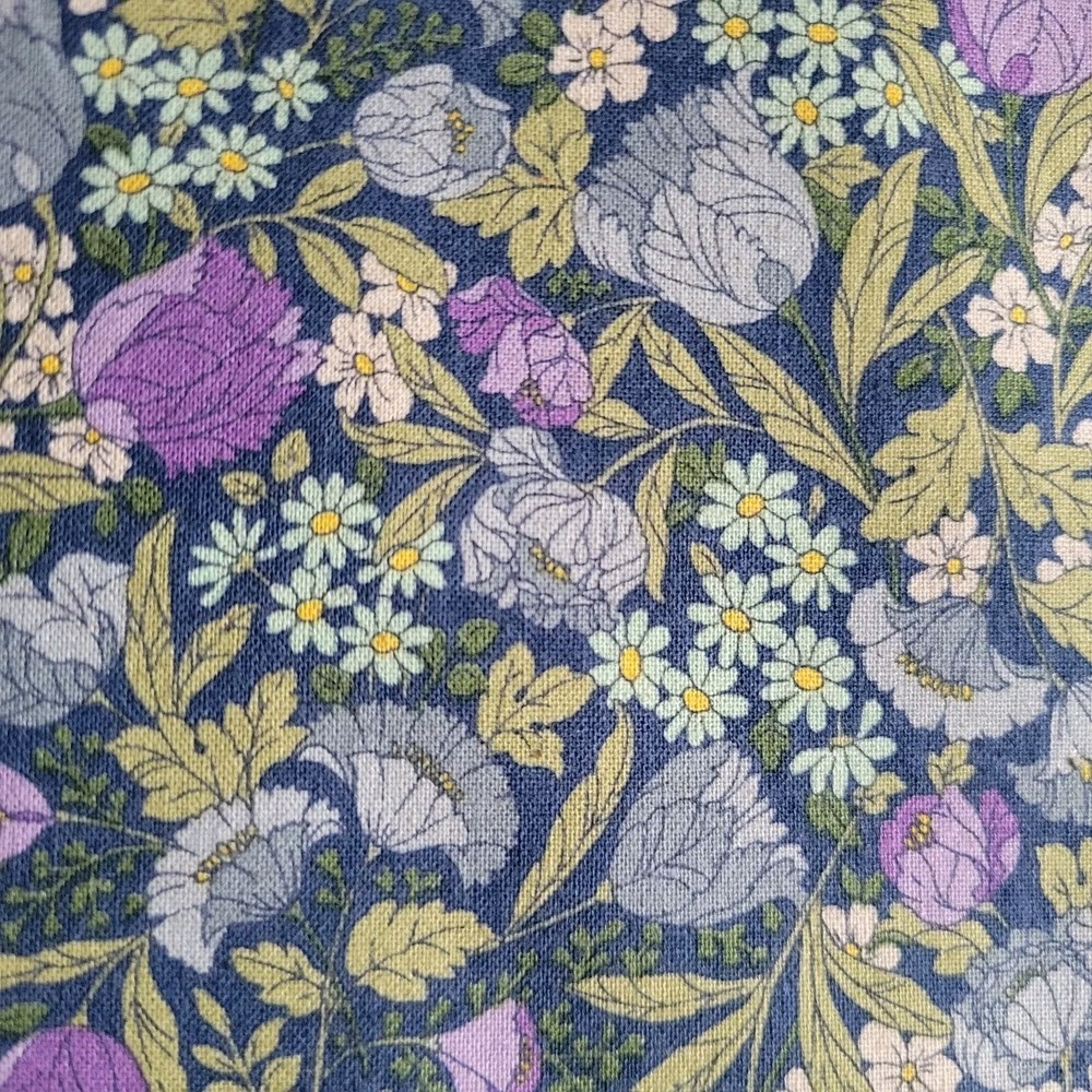 Liberty/Wm Morris Floral on Navy Japanese Cotton Shirting – NO METALLIC