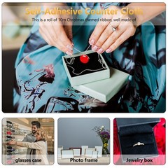 10Pcs Self Adhesive Black Flocking Cloth Reusable Liner for Counter Display
