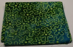 19″ x 22″ BATIK FAT QUARTER green yellow blue floral