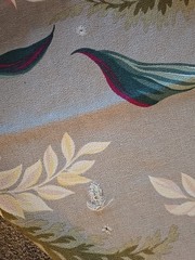 MCM Vintage Barkcloth Leaves 2 Pc 79Lx 45 Multi Red Green Ivory Grey
