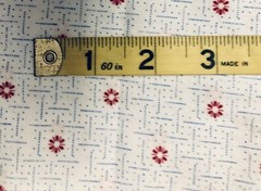 VTG Blue Dots in a Grid Pattern & Red Floral on Soft White Cotton BTFQ