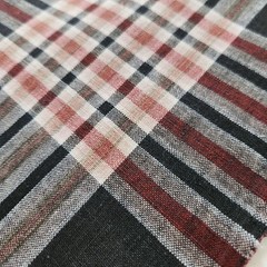 Futon Side Fabric Grid Pattern Black Red Brown 34cm W x 165cm L Cotton