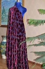 2.6 yd/ Vintage Silk velvet Devore fabric Luxury Silk Uzbek Oriental cloth