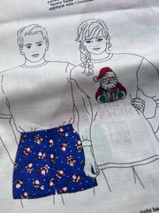 Vintage Cut & Sew Fabric Panel Christmas Mens Boxer Shorts & Santa Applique S-L