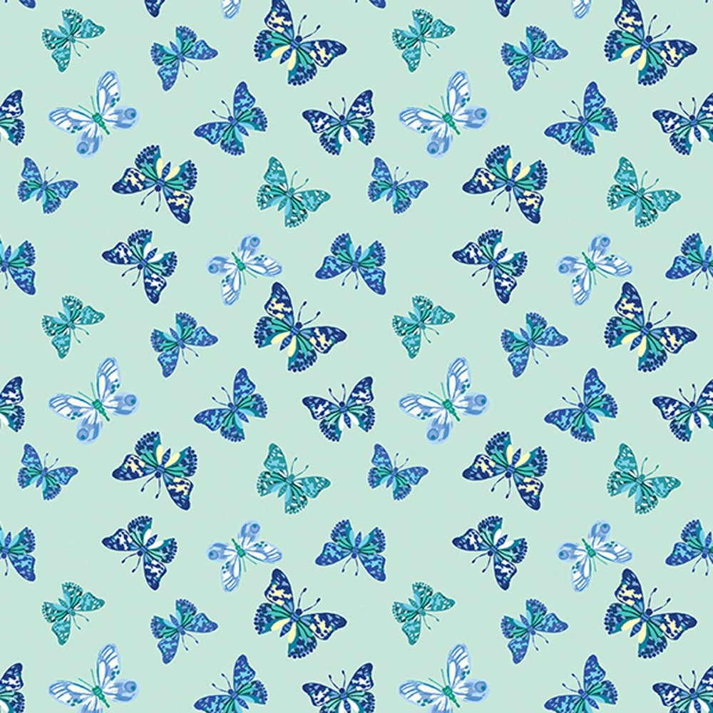 BENARTEX – Capri by Kanvas Studio – Capri Butterfiles – Mint ,1/4 yard