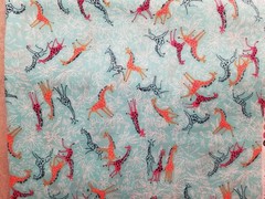 1 yd + 28″ X 43″ W Springs Creative FROLIC Fabric Whimsical GIRAFFE Blue Cotton