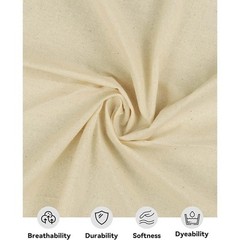 Medium Weight 100% Cotton Muslin Fabric 63” x 2 Yards Unbleached Muslin Linen