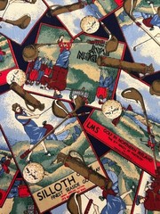 Ireland Golfing Men & Women Golfers Golf Course Cotton Conrad Fabric 3yds 60”