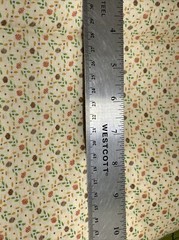 Cotton/Polyester Blend Fabric Brown Rust Calico Stylized Flowers on Cream 3.75Y
