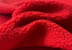 Faux SHERPA FLEECE Sheepskin Fabric Material RED