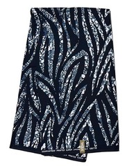 African Print Fabric/ Ankara – Black, Gray ‘Soul Song’ Design, YARD or WHOLESALE