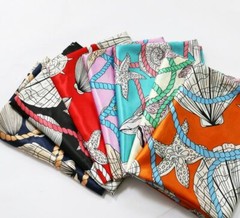 By Yard Conch Pattern Satin Fabric Lining Dolls Diy Handmade Scarf Material