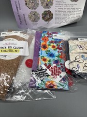 The Scarlet Thread Flower Pin Needle Cushion Fabric Quilting Kit Flowers