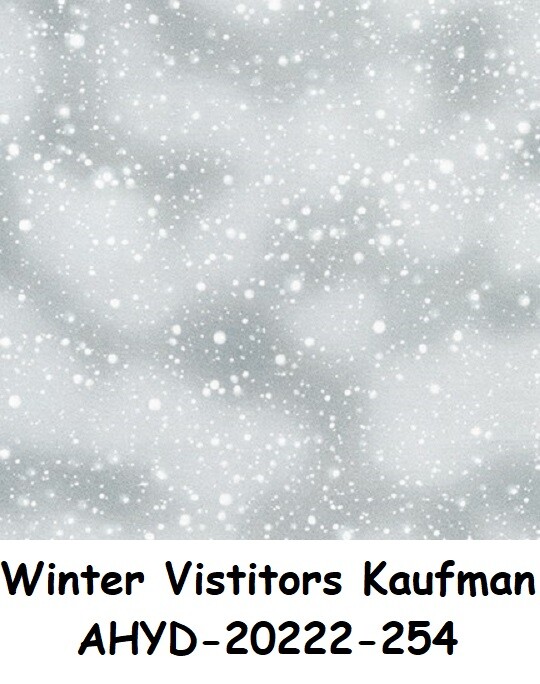 Winter Visitors cotton quilt fabric Kaufman AHYD-20222-254 FROST Grey snow