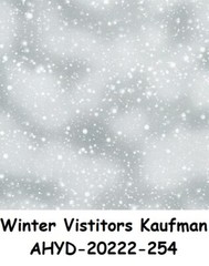 Winter Visitors cotton quilt fabric Kaufman AHYD-20222-254 FROST Grey snow