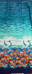 PRINTEX FABRICS #PTK-132 DOLPHIN & FISH SINGLE BORDER-BY THE YARD