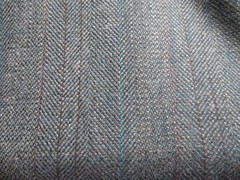5196. Soft GREY HERRINGBONE Wool or Wool Blend FABRIC – 60″ x 1-3/4 yds.
