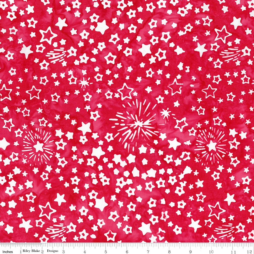 Expressions Batiks LET FREEDOM REIGN BT23197-211 Red Riley Bl