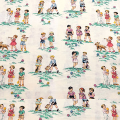 Vintage Kids by Beth Bruske for David Textiles Cotton Fabric by the HALF YARD