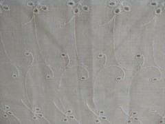 REMNANT White Floral Eyelet Embroidered Fabric 20″ x 15″ Cotton Blend