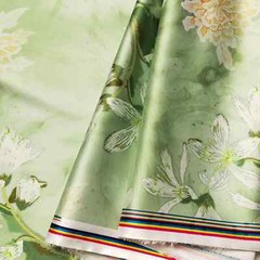 58” Wide By Yard Floral Silky Stretch Charmeuse Material Fabric Elastic Satin