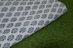 2 Yard Hand Block Print Floral Fabric 100%Cotton NO *TARRIF CHARGES 100%✅ZK_216