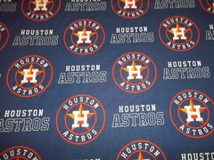 HOUSTON ASTROS MLB 100% COTTON 1/2 YARD PIECE BRAND NEW SPORT DESIGN