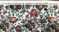 Vtg 1996 Spectrum Floral Antique Victorian Style Elephant Fabric 1.75yds x 56.5”