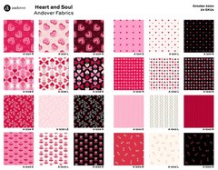 Heart and Soul Fat Quarter Bundle 24 Prints for Andover Fabrics, F14