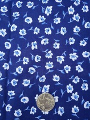 Blue Mini Floral Fabric MBT Designs w 44 × L 175″ Medium to Light Weight Cobalt